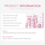 LAIKOU Sakura 5 Piece Skin Care Set Moisturizing Brightening Fine Line Reducing Facial Kit thumbnail 6