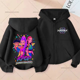 Movie Kpop Demon Hunters Zipper Hoodie for Kids – Unisex Sweatshirt for Girls & Boys thumbnail 4