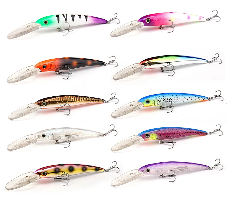 GOBASS 160mm Floating Minnow Fishing Lure – 22g Laser Crankbait for Freshwater & Saltwater | Trolling Wobbler Hard Bait