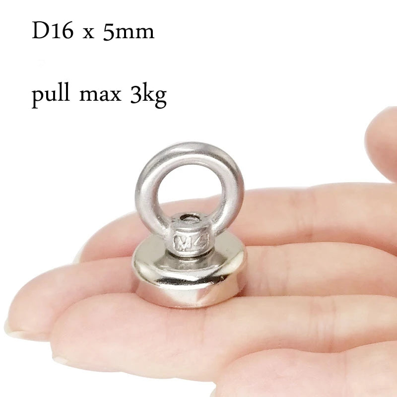 Super Strong Fishing Magnet – Heavy Duty Salvage Search Magnet with Eyebolt | Powerful Permanent Magnet for Treasure Hunting & Recovery