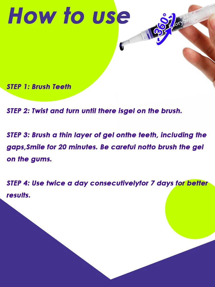Purple Instant Teeth Whitening Pen – Tartar Removal Toothpaste for Stain Cleaning and Sensitivity-Free Bright Smile