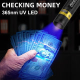 365nm Mini UV LED Blacklight Flashlight USB Rechargeable – Nail Lamp, Pet Stain, Money & Scorpion Detector thumbnail 3