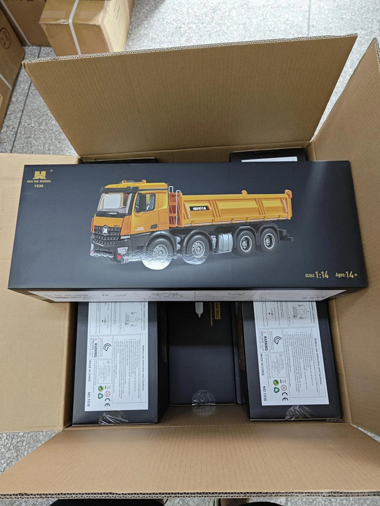 536 12-Channel 1:14 Alloy Remote Control 8-Wheel Heavy-Duty Engineering Dump Truck Toy with Lights