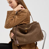 Women’s Genuine Suede Leather Large Capacity Shoulder Tote Bag Luxury Casual Handbag thumbnail 5