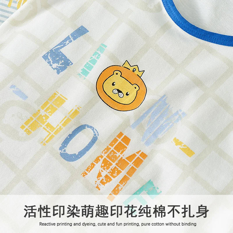 Boys Cartoon Dino Car Cotton Tank Top Singlet Underwear – Kids Summer Undershirt 3-10T