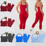 Impact Gym Set – Seamless Halter Top & High-Waist Sports Leggings Yoga Outfit (2-Piece) thumbnail 1