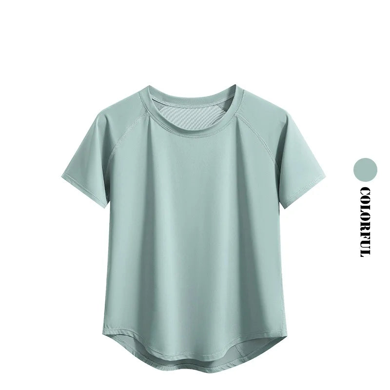 DRUR Women’s Breathable Yoga & Gym T-Shirt – Quick Dry Short Sleeve Workout Top