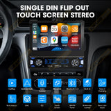 1Din 7 Inch MP5 Radio Player with Automatic Retractable Screen, Wireless CarPlay & Android Auto, FM AM RDS Car Stereo USB Type-C thumbnail 7