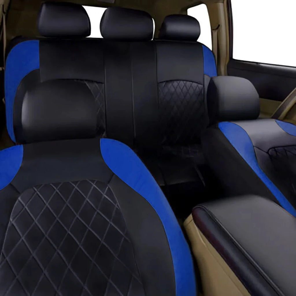 All Season Quilted PU Leather Car Seat Cover Set – Full Surround Waterproof Universal Fit for Sedan, SUV & Pick-Up Truck