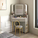 Luxury Solid Wood Corner Dressing Table with Mirror and Stool – Modern Minimalist Bedroom Furniture thumbnail 41
