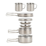 8PCS Stainless Steel Camping Cookware Mess Kit – Lightweight, Durable & Ready for Adventure thumbnail 1