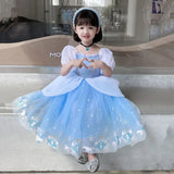Cinderella Princess Cosplay Dress for Girls – Ball Gown Sequin Tutu Puff Mesh Summer Dress for Birthday & Carnival thumbnail 5