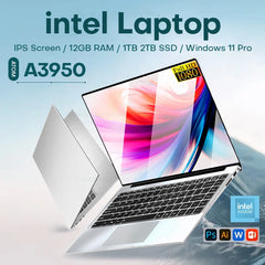 14.1" Intel Atom A3950 Laptop Computer Windows 11 Pro 2025 Notebook PC 12GB RAM 512GB/1TB SSD FHD Office PC
