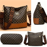 Retro M Letter Crossbody Handbag for Women – PU Leather Bucket Style Messenger Bag thumbnail 12