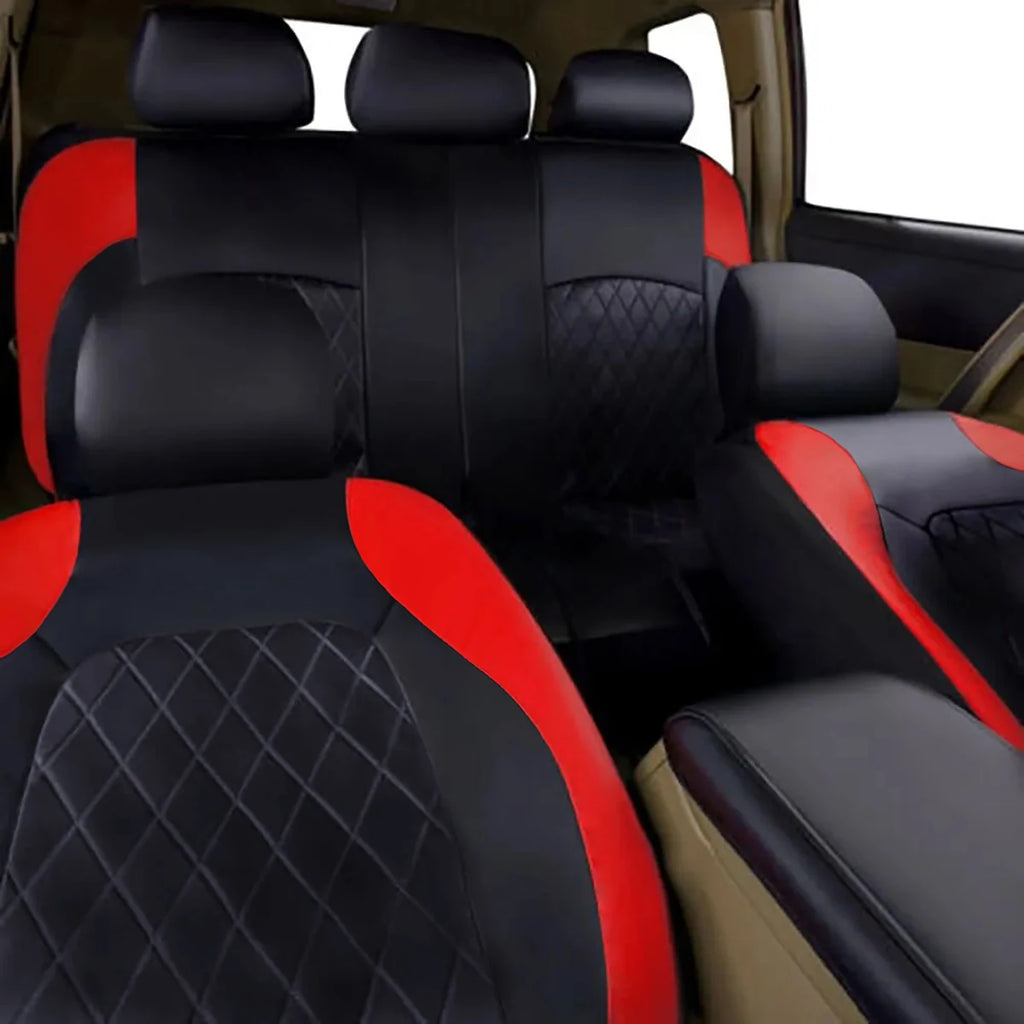 All Season Quilted PU Leather Car Seat Cover Set – Full Surround Waterproof Universal Fit for Sedan, SUV & Pick-Up Truck