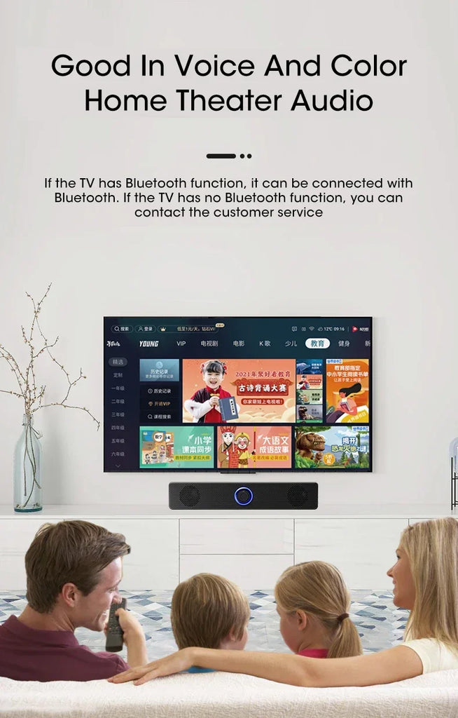 PC Soundbar Bluetooth Speaker – Wired & Wireless USB Powered for TV, PC, Laptop, Gaming, Home Theater
