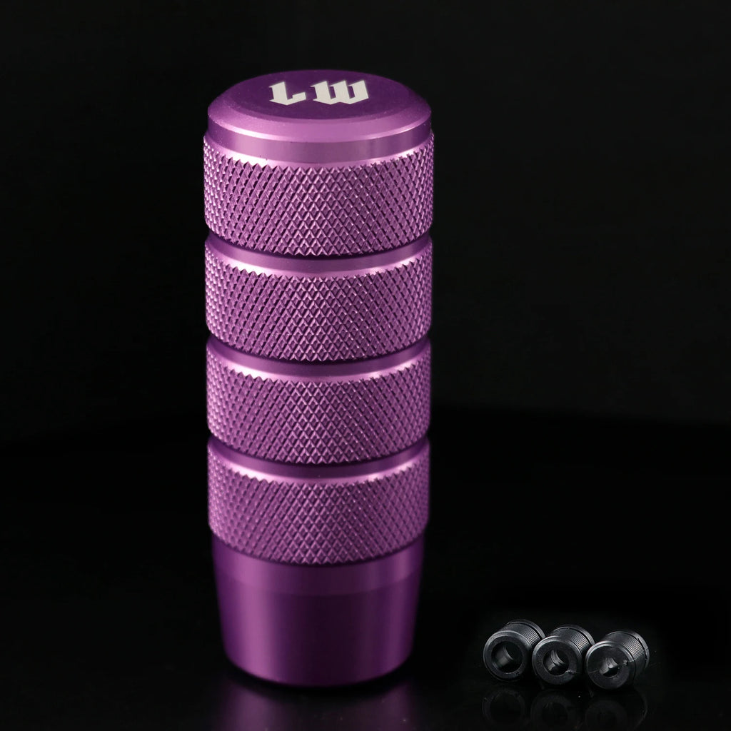 LW 95mm Aluminum Anti-Skid Car Gear Shift Knob – Universal Shifter Lever Head with 8mm 10mm 12mm Adapters – 9 Colors