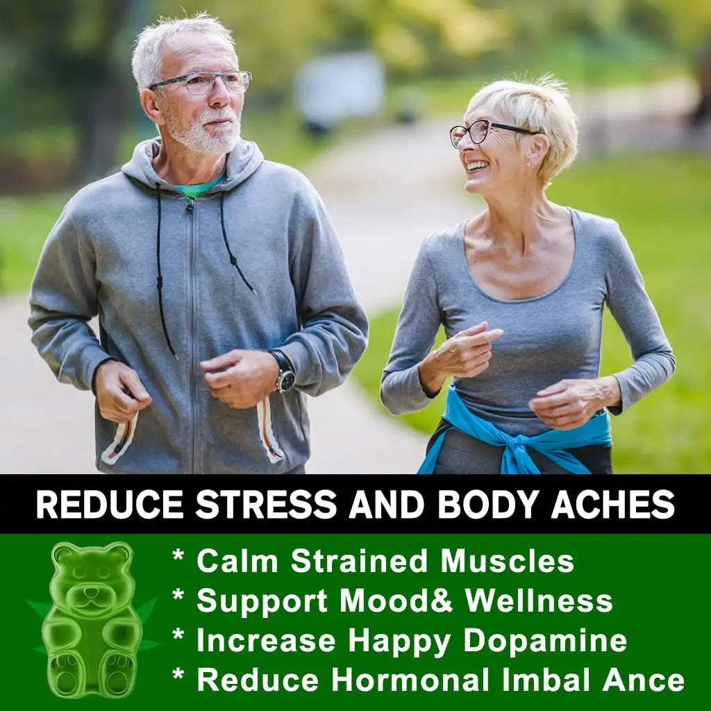 Contains Omega 3-6-9 Vitamin B, E Gummies - Stress Relief, Sleep, Mood, Skin, Nails, Focus, Joint Support, Non-GMO Supplement