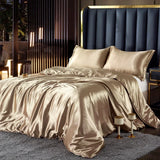 Nordic Silk Rayon Bedding Set 3/4/5 Piece Duvet Cover Bed Sheet Pillowcase Solid Luxury Twin Full Queen King Family Size thumbnail 1
