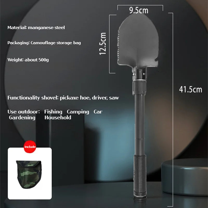 1pc Outdoor Small Foldable Camping Shovel – Multifunctional Hiking & Entrenching Tool