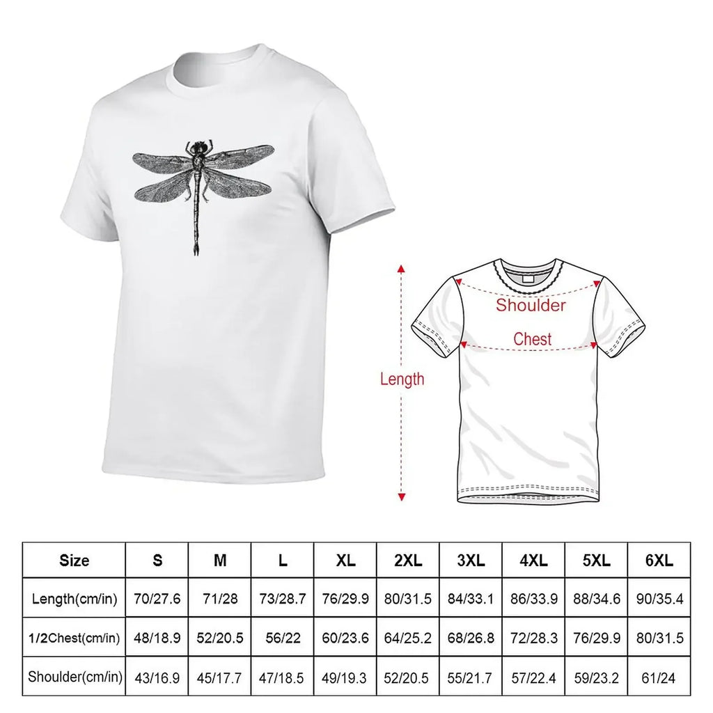 Men’s Dragonfly Print T-Shirt – Quick-Dry Cotton Casual Tee
