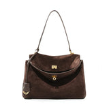 Women’s Genuine Suede Leather Large Capacity Shoulder Tote Bag Luxury Casual Handbag thumbnail 35