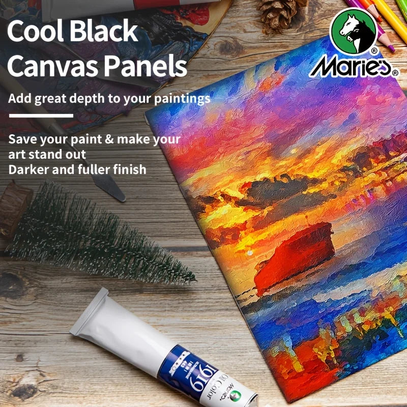24 Pack 7x9 Inch Blank Painting Canvas Panels by Marie’s – Art Boards for Acrylic, Gouache & Oil Painting