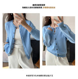 100% Cotton Women’s O-Neck Solid Cardigan – Luxury Designer Pullover thumbnail 22