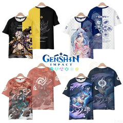 Genshin Impact Cartoon Kids T-Shirt – Unisex Short Sleeve Summer Tee for Boys & Girls