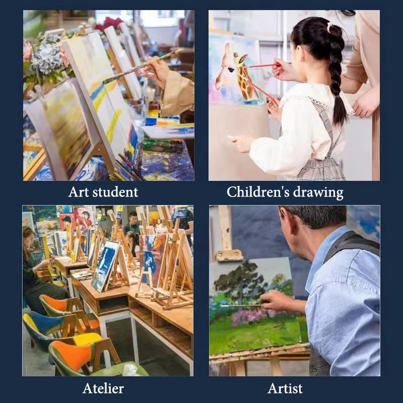 5pcs White Blank Square Artist Canvas Wooden Frame Cotton Boards for Oil, Acrylic & Watercolor Painting