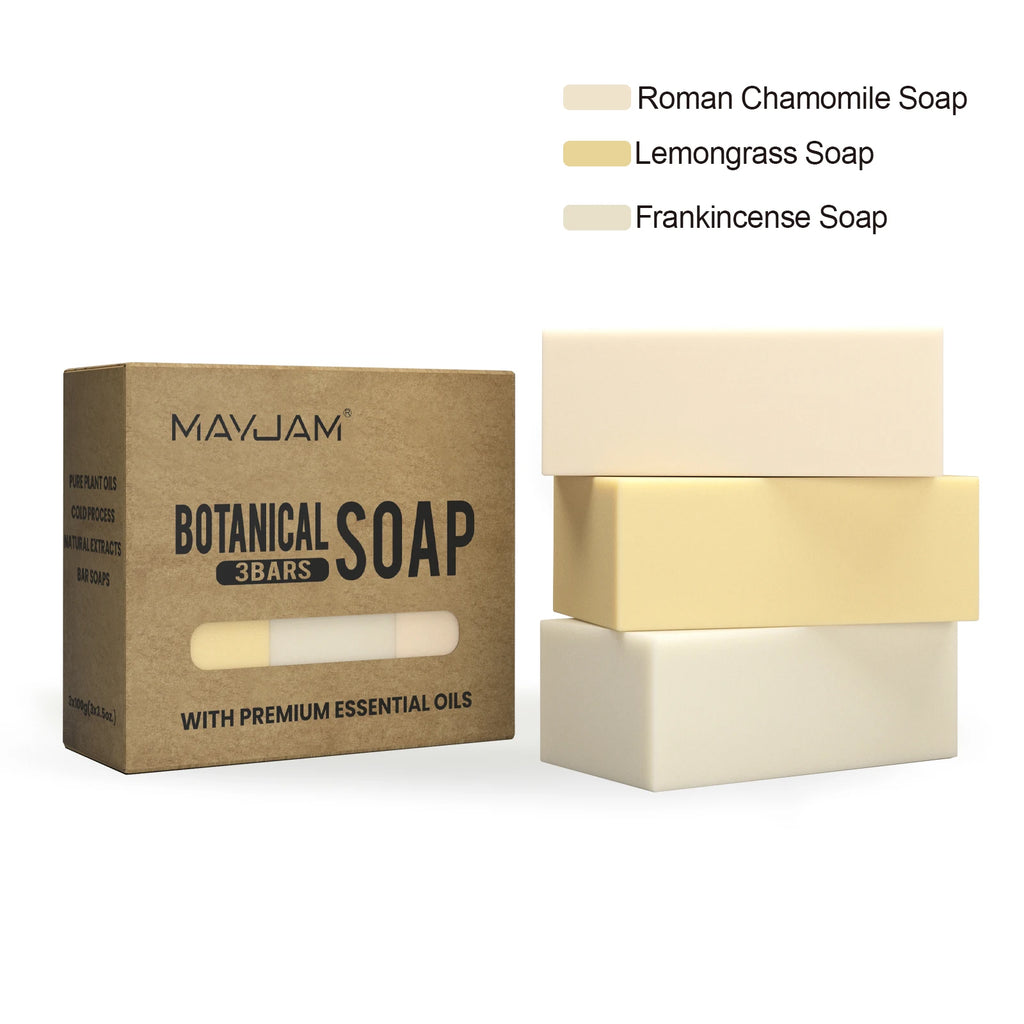 MAYJAM Handmade Essential Oil Soap Gift Set – 3 Pack Natural Cold Process Soaps