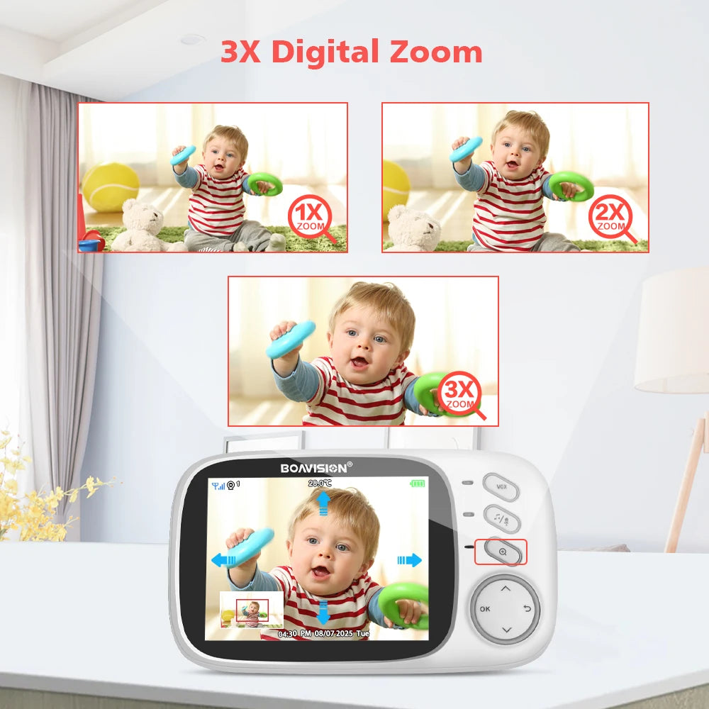 VB603 2.4G Wireless Video Baby Monitor with 3.2" LCD, Two-Way Audio, Night Vision & Temperature Monitoring