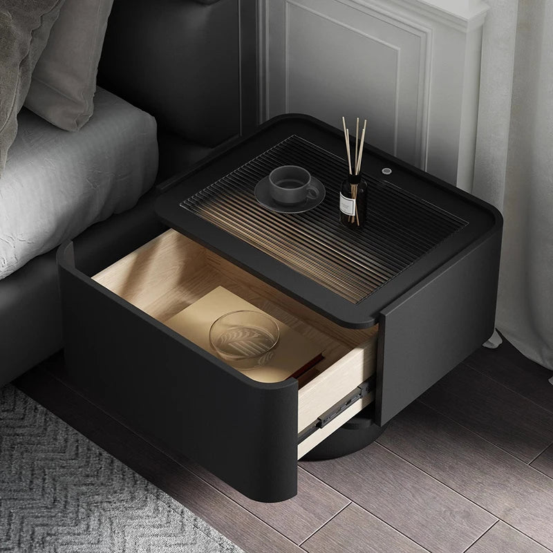 Space-Saving Vintage Bedside Table – Minimalist Luxury Wooden Nightstand