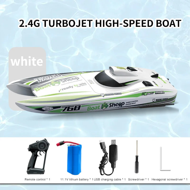 TX768 RC Speedboat 2.4G Brushless High-Speed Remote Control Boat for Kids & Adults – 30+ km/h