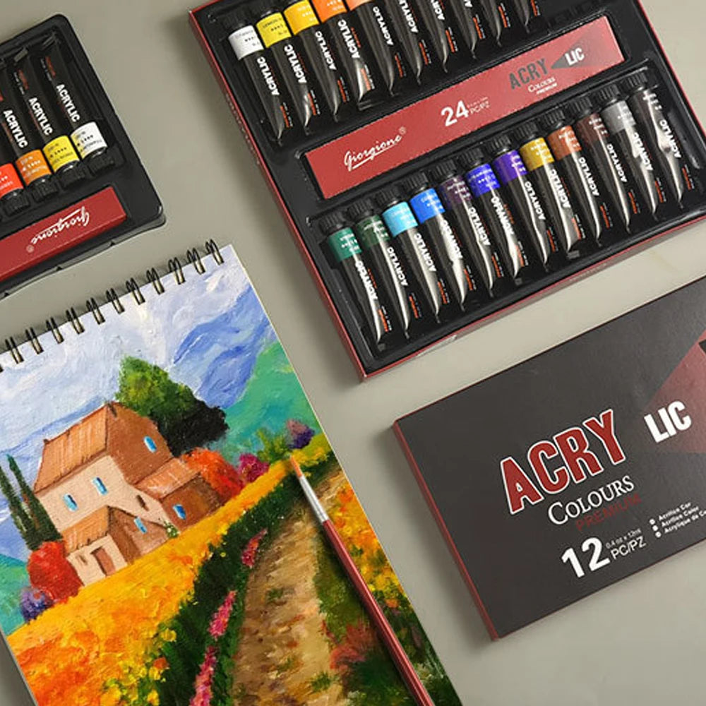 30 Color Acrylic Pigment Aluminum Tube Set – DIY Art Painting & Graffiti Paint Kit