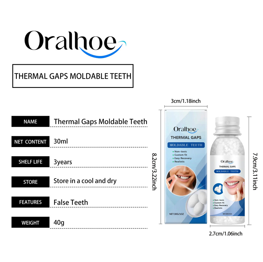 Oralhoe Resin Tooth Repair Glue – Shapeable DIY Temporary Tooth Filling & Gap Repair Kit