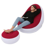 Lazy Inflatable Lounge Chair for Adults – Folding Portable Sofa with Foot Stool, Air Couch for Living Room & Bedroom thumbnail 7