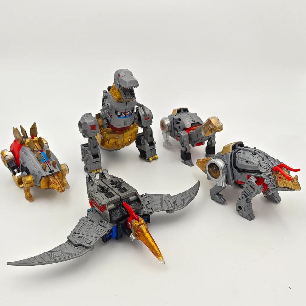 5-in-1 Dinoking Volcanicus Grimlock & Dinobots Transforming Robot Action Figures