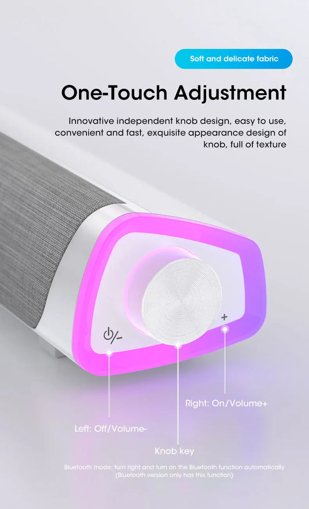 4D Computer Speaker Bar Stereo Sound Subwoofer Bluetooth Speaker for MacBook, Laptop, PC, and Music Player