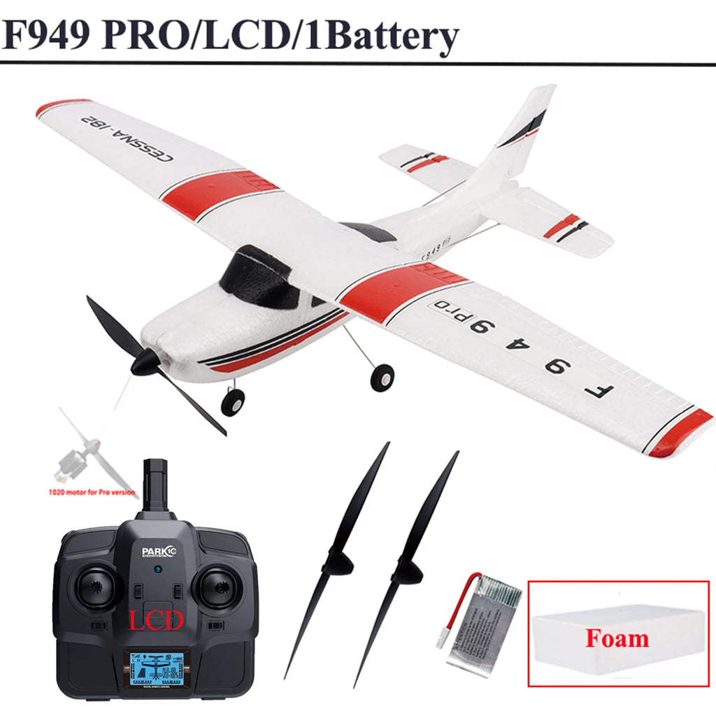 WLtoys F949 LCD RC Airplane Cessna 182 3D/6G 3CH Fixed Wing with Gyroscope Night Flight Ready