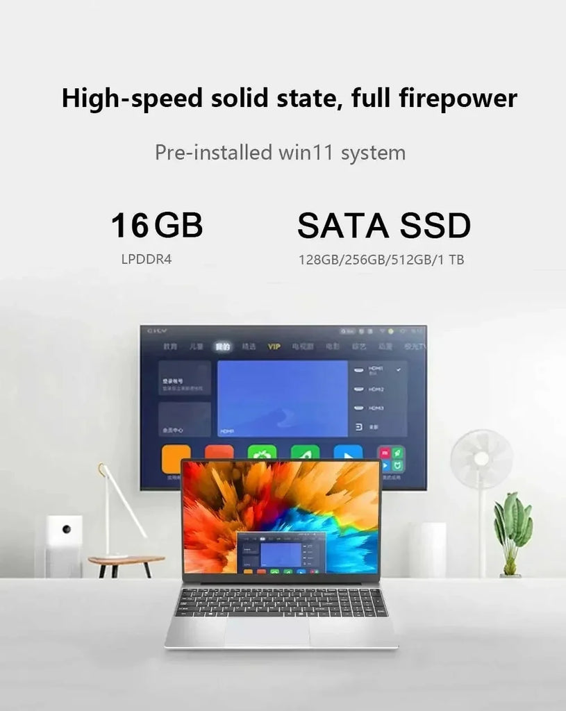 QMDZ 15.6" Laptop Intel Celeron N5095 Notebook PC 16GB/32GB RAM 128GB-2TB SSD Windows 11 1080P