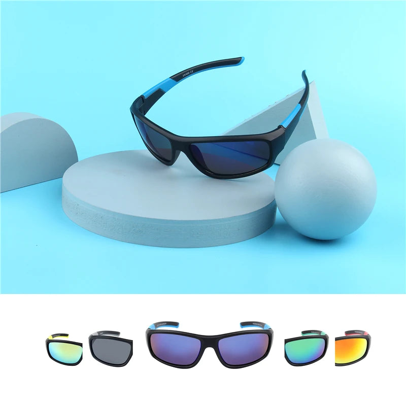 KENBO Kids UV400 Sport Goggles Sunglasses – Outdoor Cycling Mirror Glasses for Boys and Girls with Protective Case
