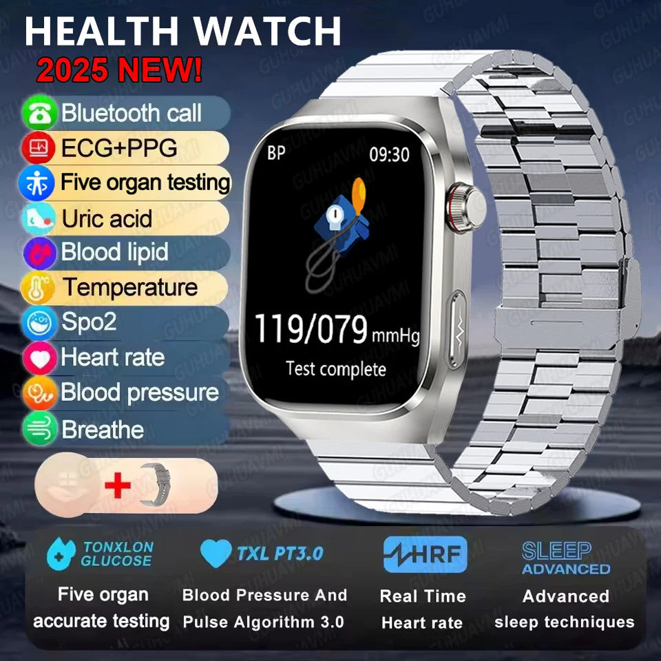GUHUAVMI Micro Physical Examination Smart Watch with ECG, Uric Acid & Five-Organ Health Monitoring