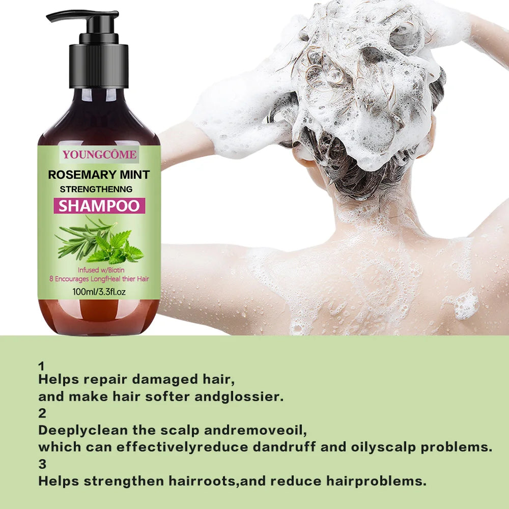 YOUNGCOME Rosemary Mint Strengthening Shampoo 100ml – Unisex, All Hair Types
