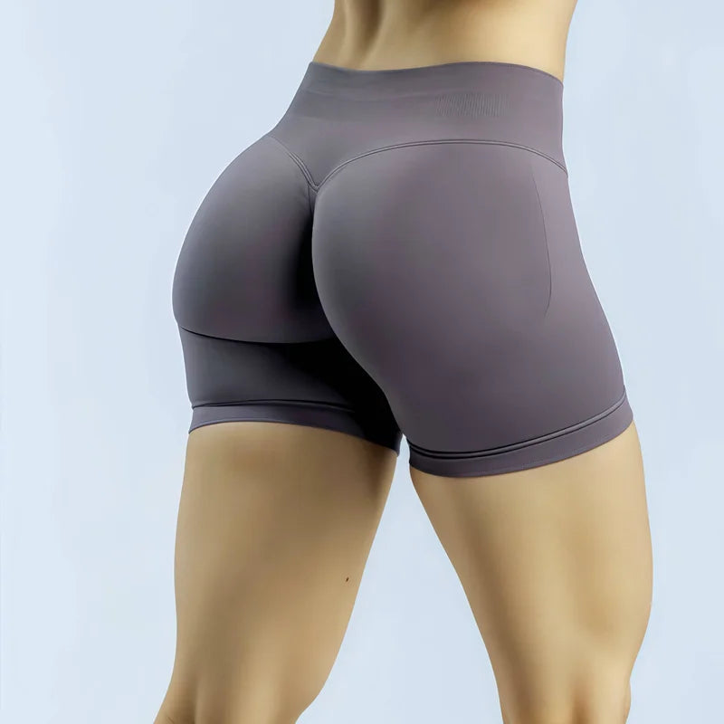 HISTELLO Women’s 4.5" Impact Fitness Biker Shorts – Low Waist Scrunch Butt Yoga & Gym Shorts