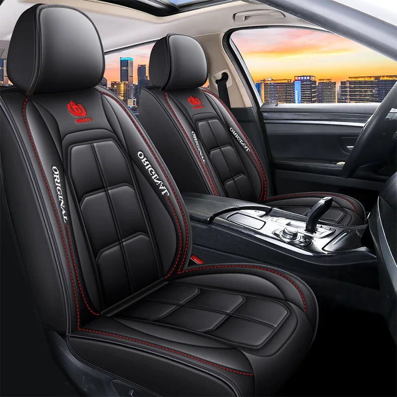 Full Leather Car Seat Cushion – All Season Universal Driver & Passenger Seat Cover Pad | 1pc or 2pcs