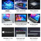 QMDZ 15.6" Laptop Intel Celeron N5095 Notebook PC 16GB/32GB RAM 128GB-2TB SSD Windows 11 1080P thumbnail 2