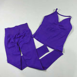 Women’s Seamless Yoga Gym Set – Backless Tank Top & High Waist Scrunch Shorts (2PCS) thumbnail 50