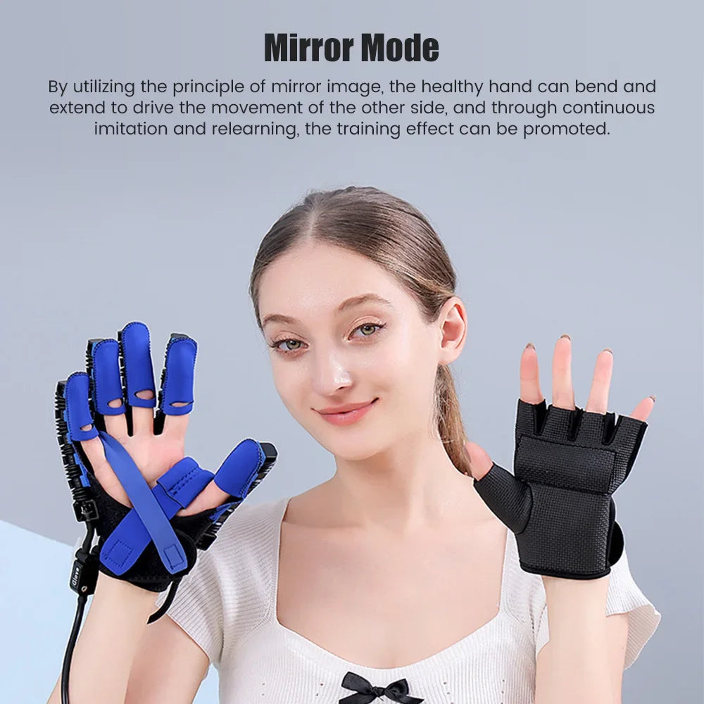 Left & Right Hand Finger Rehabilitation Robot Gloves Stroke Therapy Training Equipment