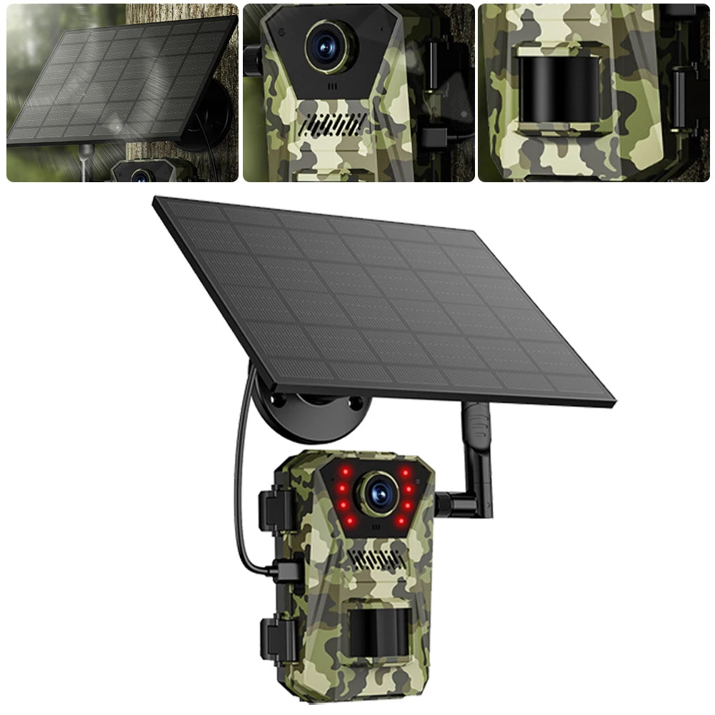 4G Solar Powered Infrared Outdoor Trail Camera – Waterproof Night Vision Wildlife Cam